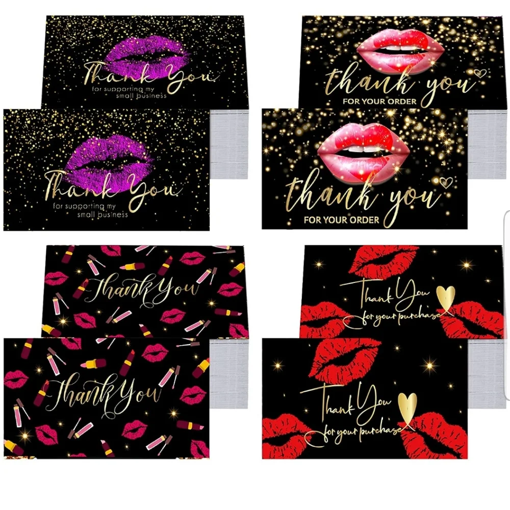 24 Ct. Valentine  Thank You Cards Red Lips